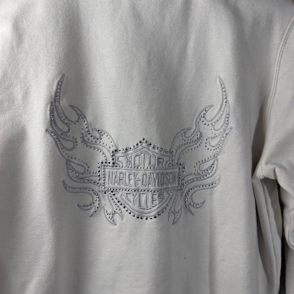 Harley Davidson Women’s White Casual Rhinestone Jacket - Picture 6 of 7